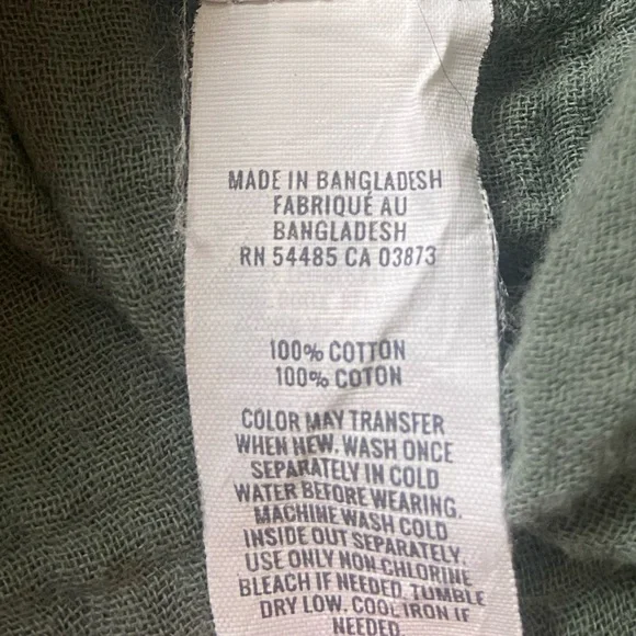 Aerie Olive Green Gauze Button Down Shirt – Size XS - Picture 7 of 7